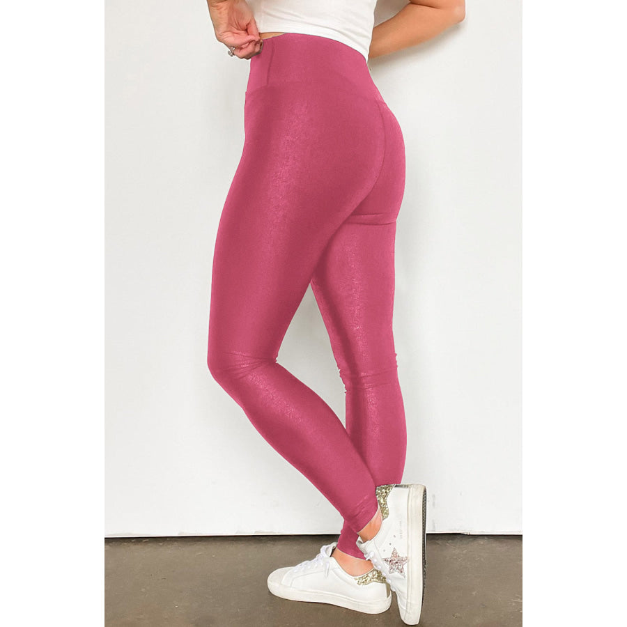 Solid High Waist Leggings Apparel and Accessories