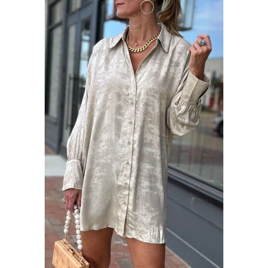 Solid Pattern Mini Length One Piece Long Sleeve Shift Dress Apparel and Accessories