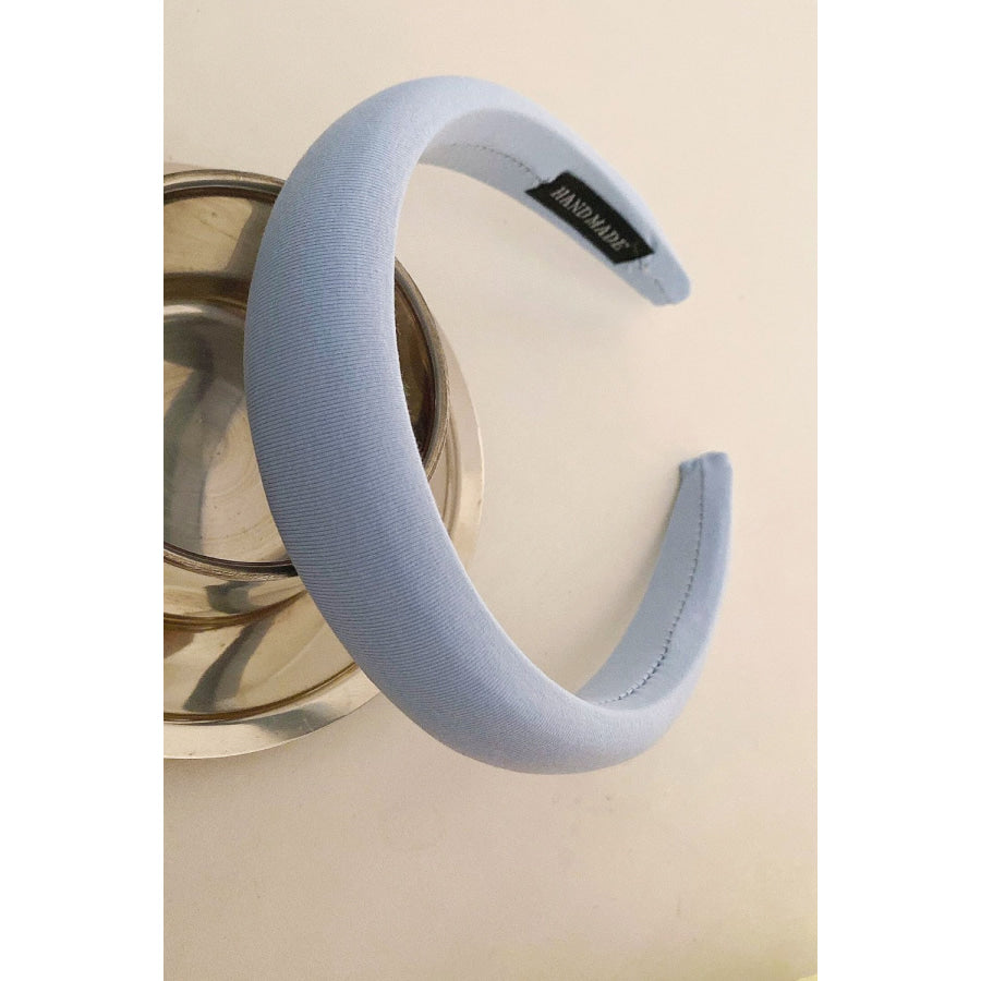 Solid Polyester Wide Headband Light Blue / One Size Apparel and Accessories