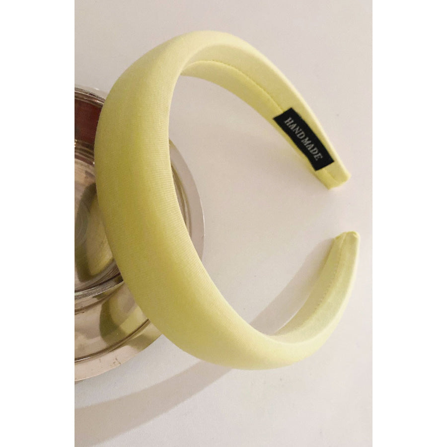 Solid Polyester Wide Headband Light Yellow / One Size Apparel and Accessories