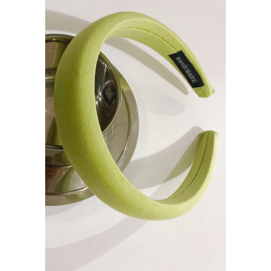 Solid Polyester Wide Headband Matcha Green / One Size Apparel and Accessories