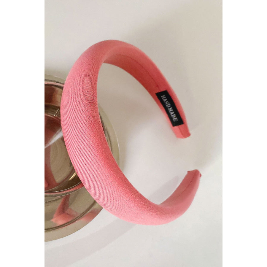 Solid Polyester Wide Headband Strawberry / One Size Apparel and Accessories