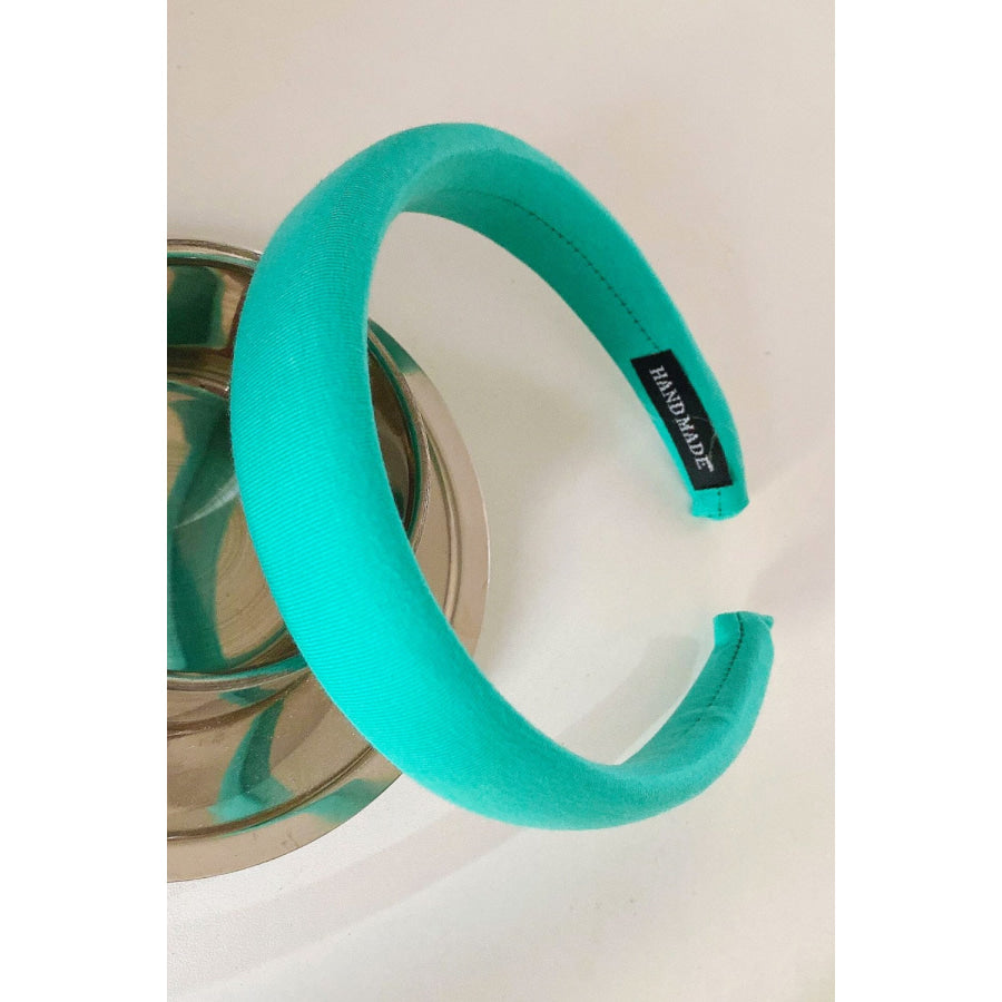 Solid Polyester Wide Headband Turquoise / One Size Apparel and Accessories