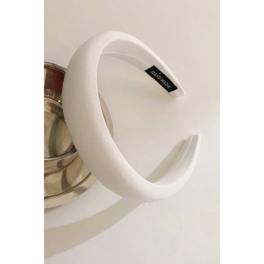 Solid Polyester Wide Headband White / One Size Apparel and Accessories