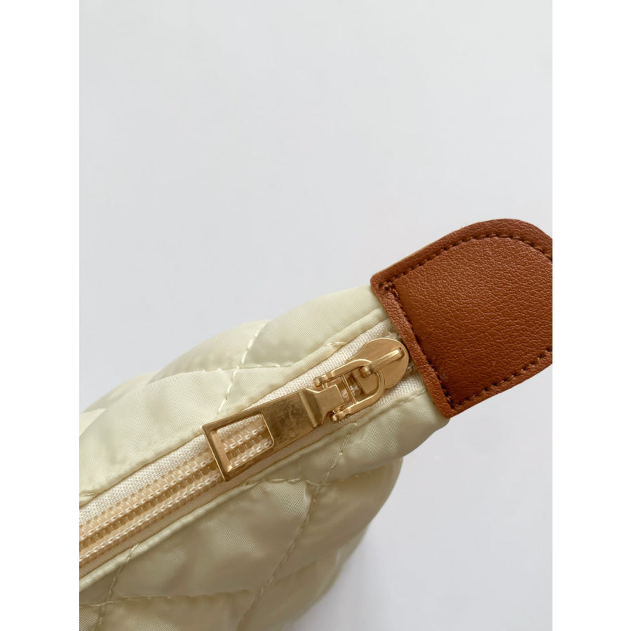 Solid Quilted Clutch with Zipper Apparel and Accessories