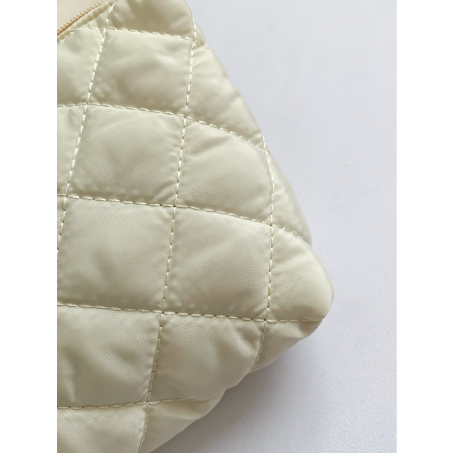 Solid Quilted Clutch with Zipper Apparel and Accessories