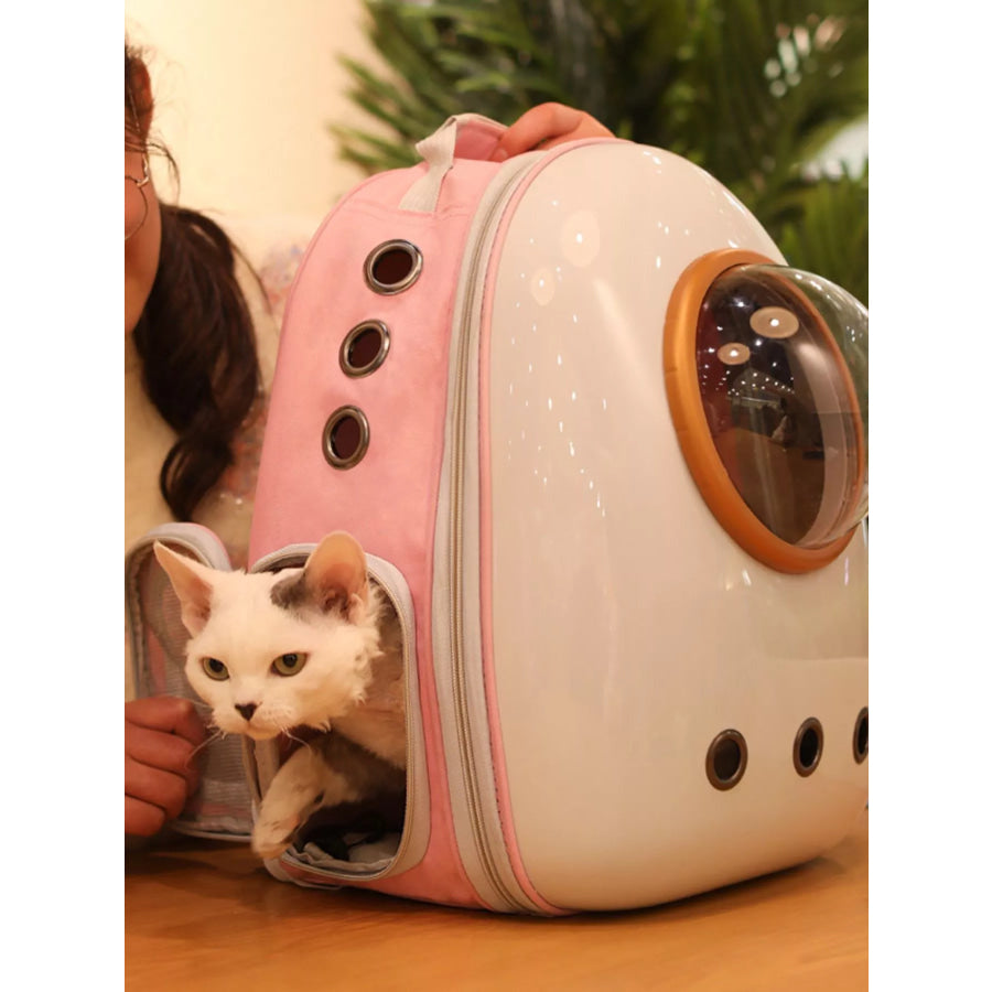 Space Capsule Transparent Pet Carrier Backpack Pink / One Size Apparel and Accessories