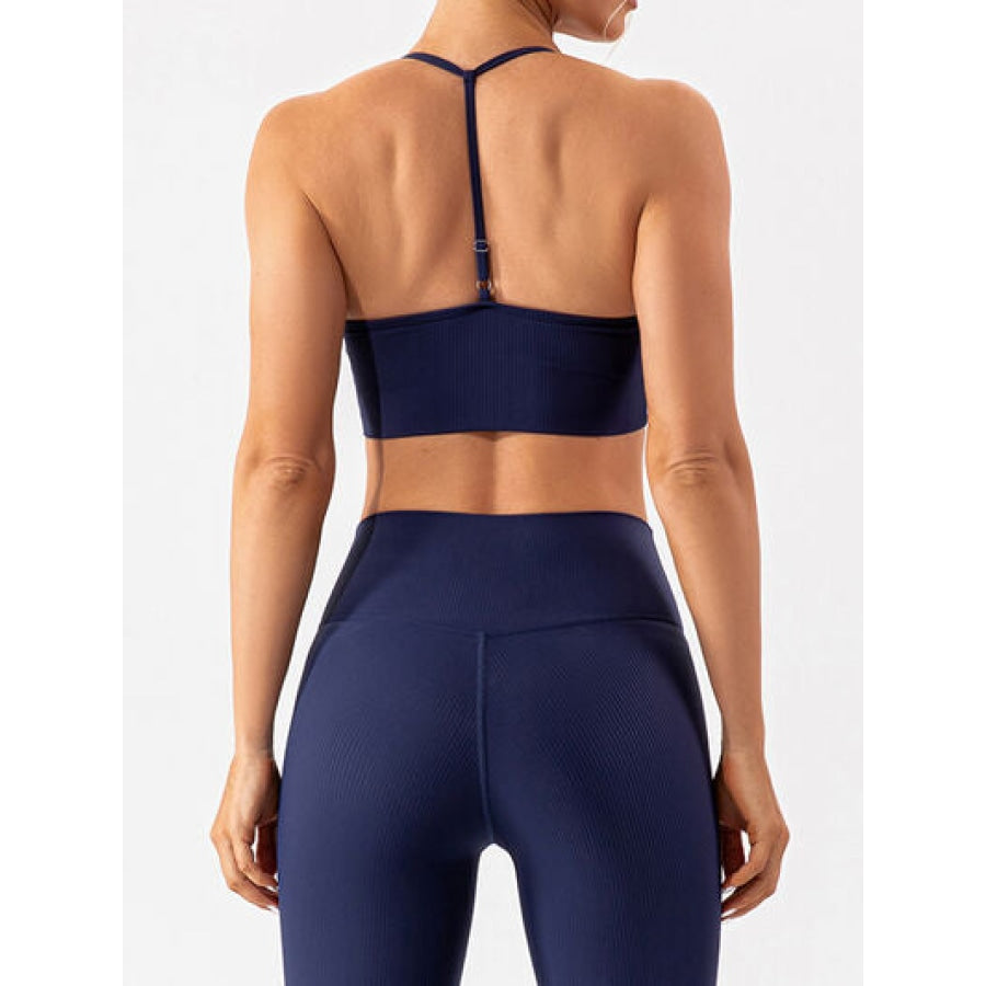 Spaghetti Strap Active Bra Navy / S Apparel and Accessories