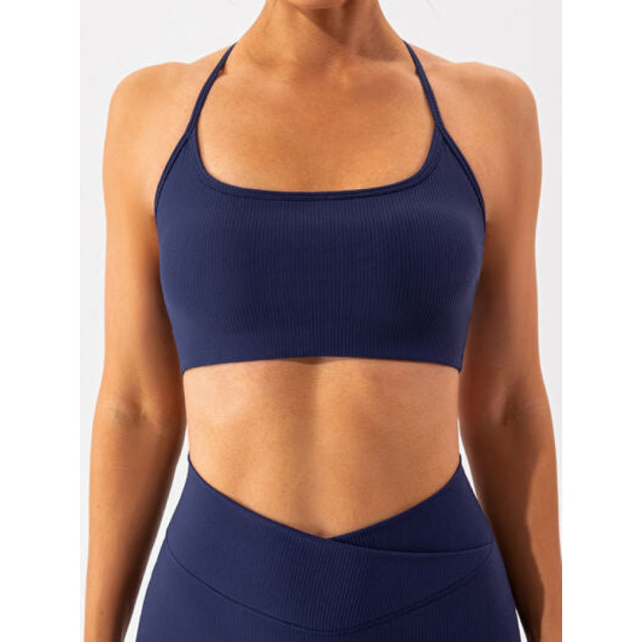 Spaghetti Strap Active Bra Navy / S Apparel and Accessories