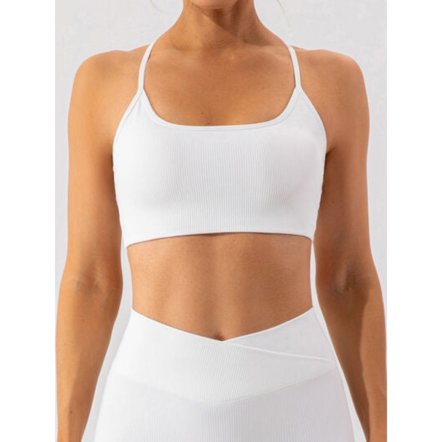 Spaghetti Strap Active Bra White / S Apparel and Accessories