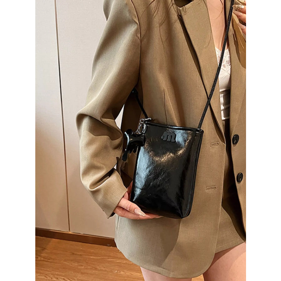Spaghetti Strap Crossbody Bag with Charm Apparel and Accessories