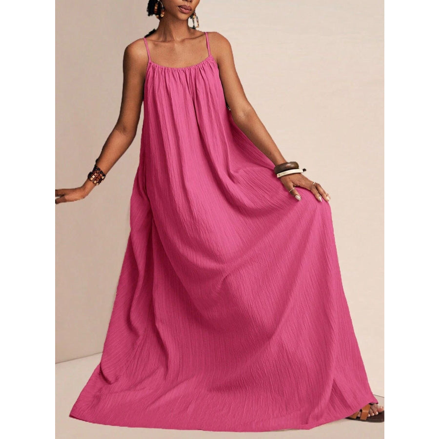 Spaghetti Strap Flowy Maxi Dress Apparel and Accessories