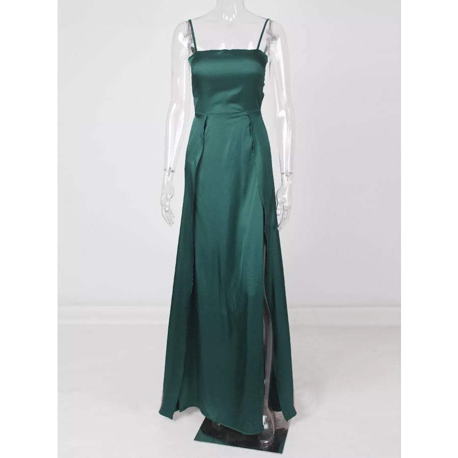 Spaghetti Strap High-Slit Maxi Dress Apparel and Accessories