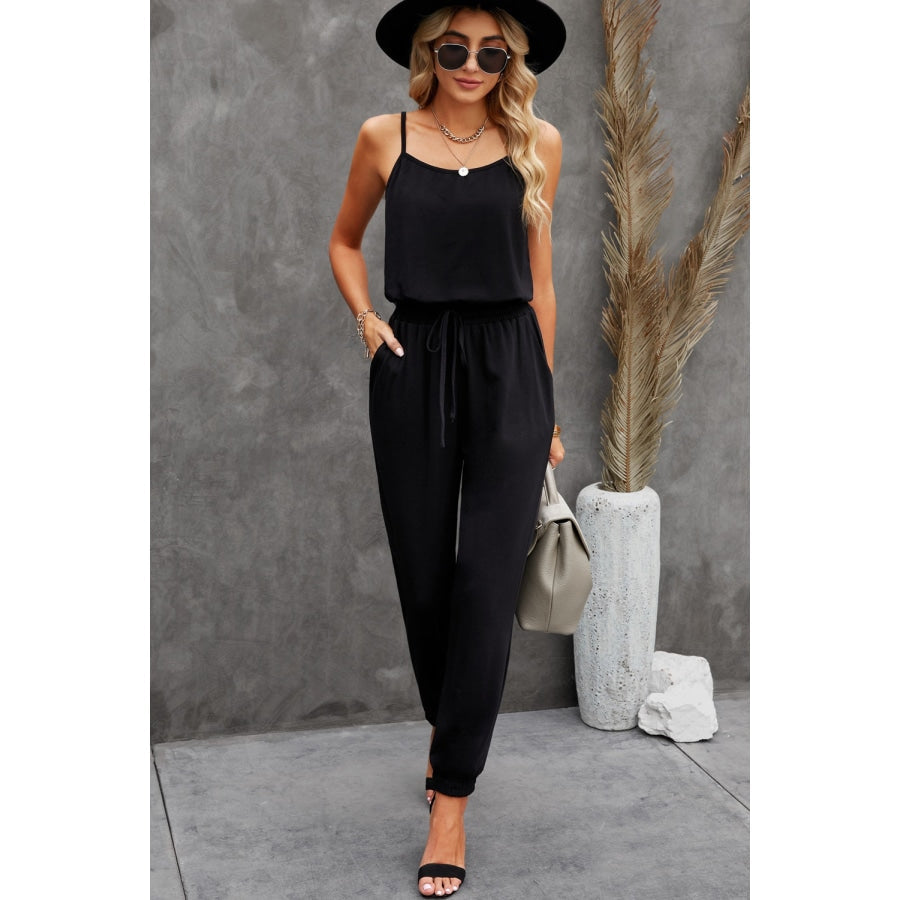 Spaghetti Strap Jumpsuit with Pockets