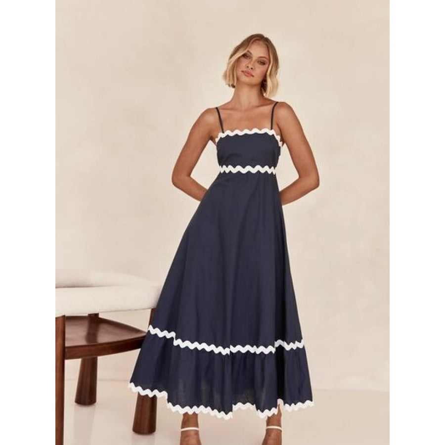 Spaghetti Strap Maxi Dress Navy / S Clothing