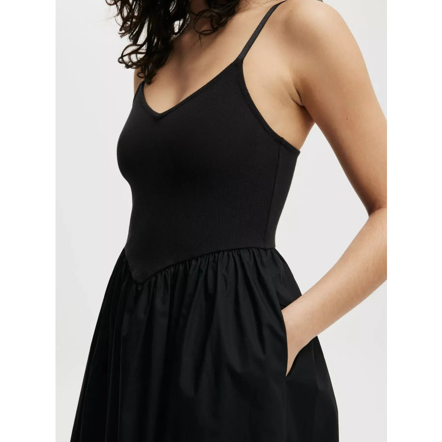 Spaghetti Strap Midi Dress with Pockets Apparel and Accessories