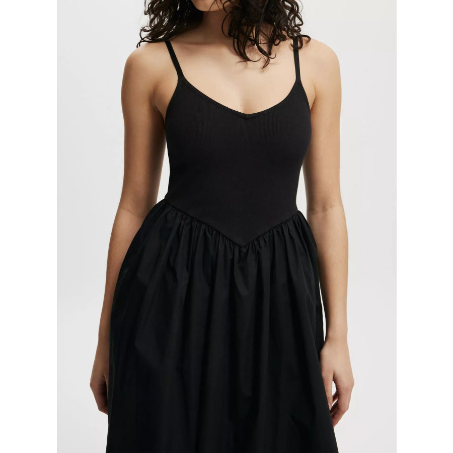 Spaghetti Strap Midi Dress with Pockets Apparel and Accessories