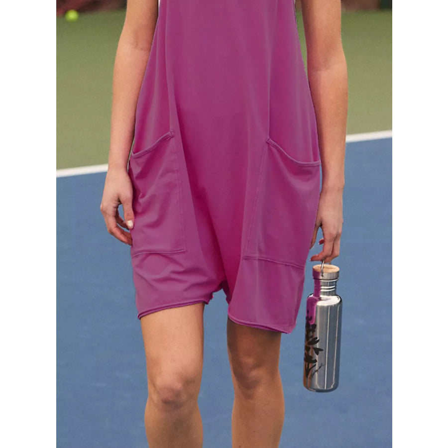 Spaghetti Strap Romper with Pockets Apparel and Accessories