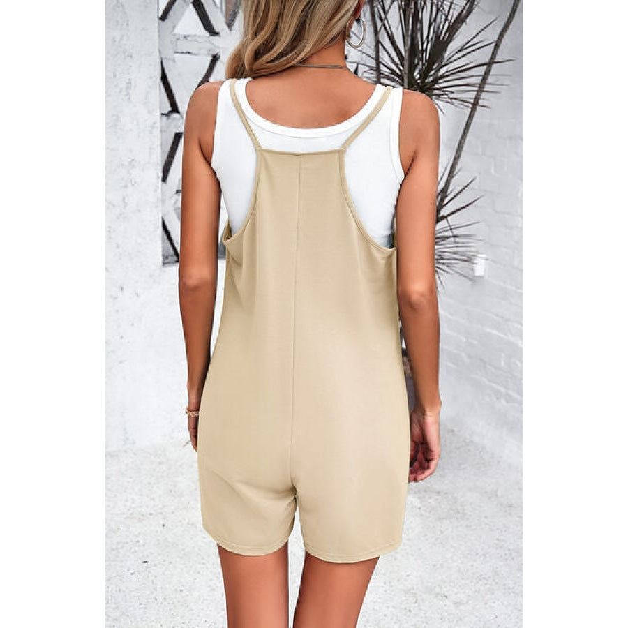 Spaghetti Strap Romper with Pockets Apparel and Accessories