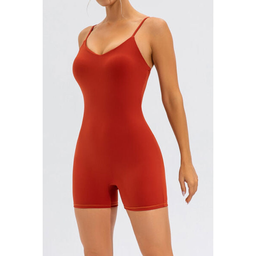 Spaghetti Strap Round Neck Romper Apparel and Accessories