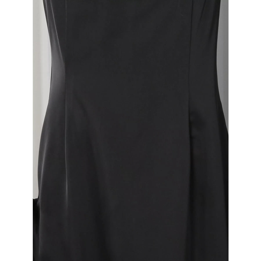 Spaghetti Strap Ruffle Slit Maxi Dress Apparel and Accessories