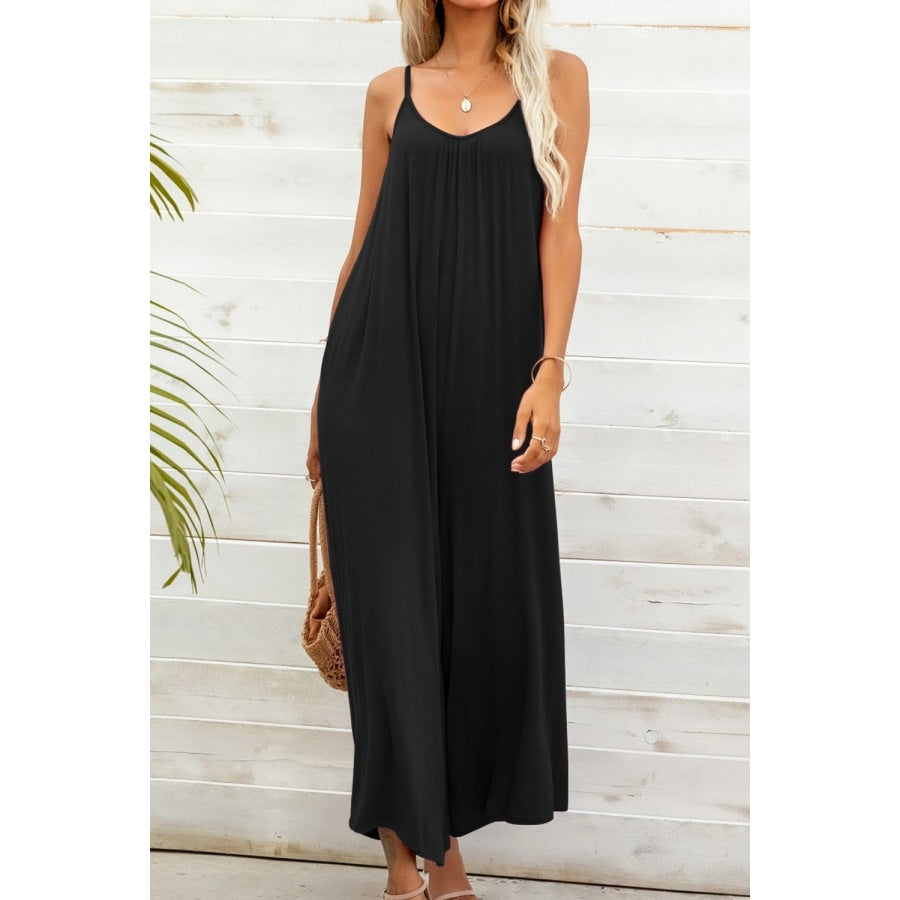 Spaghetti Strap Scoop Neck Jumpsuit