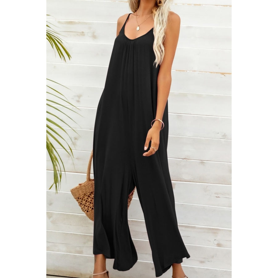 Spaghetti Strap Scoop Neck Jumpsuit