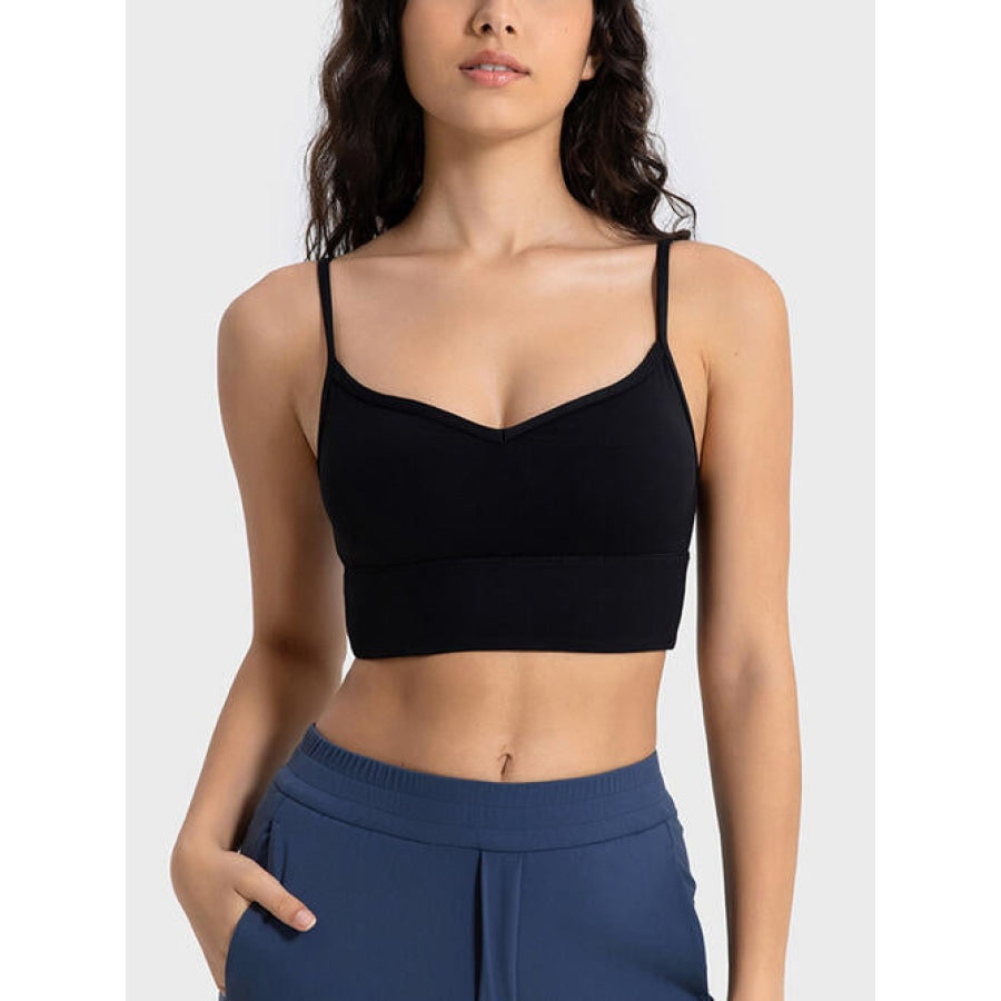 Spaghetti Strap Sport Bra Black / 4