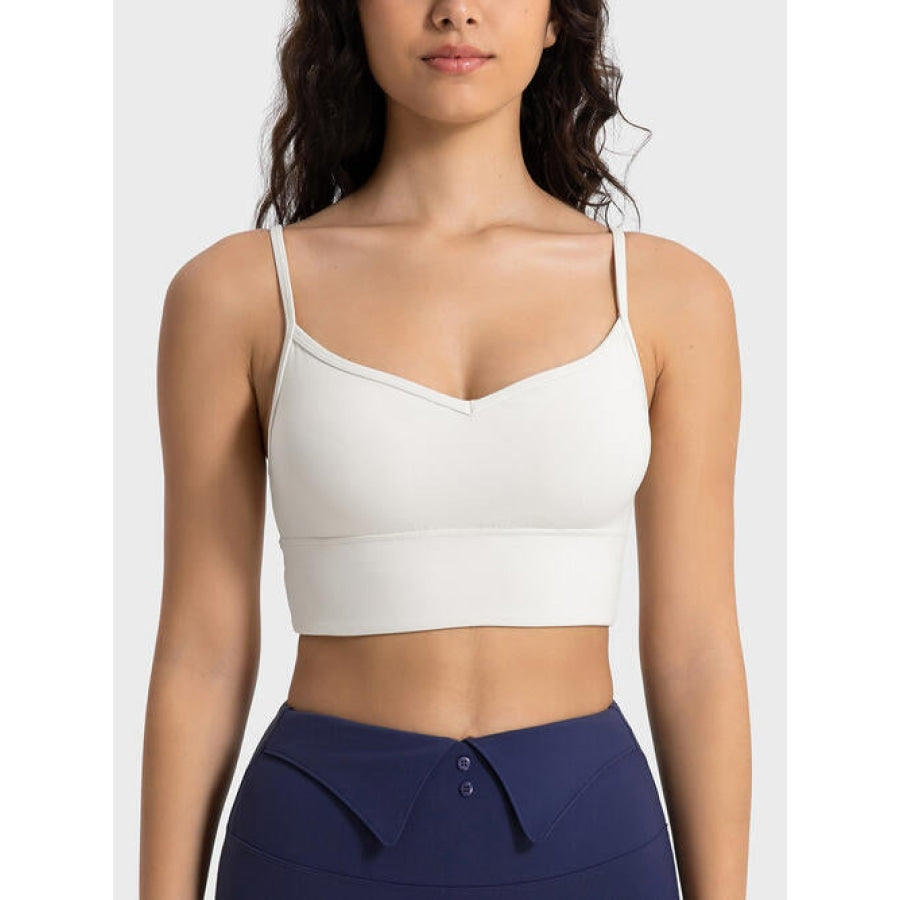 Spaghetti Strap Sport Bra Ivory / 4