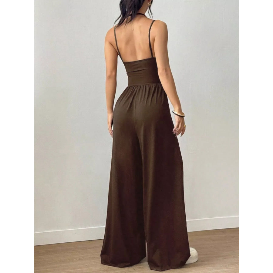 Spaghetti Strap Wide Leg Jumpsuit Apparel and Accessories