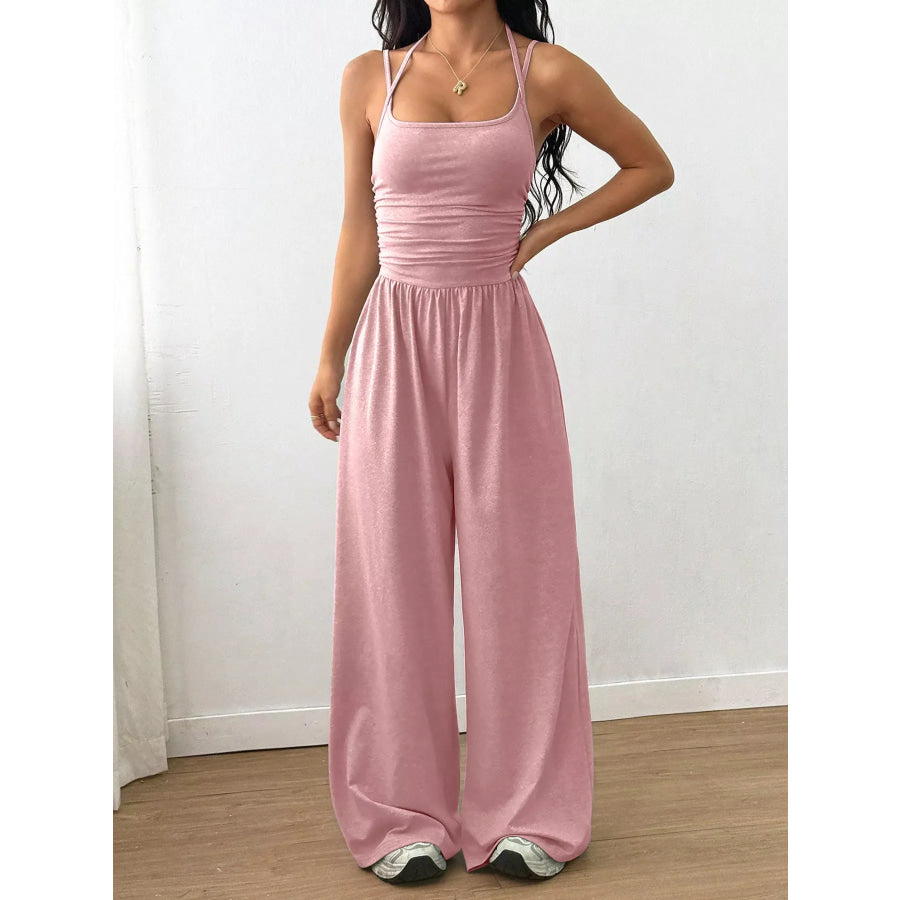 Spaghetti Strap Wide-Leg Jumpsuit Apparel and Accessories