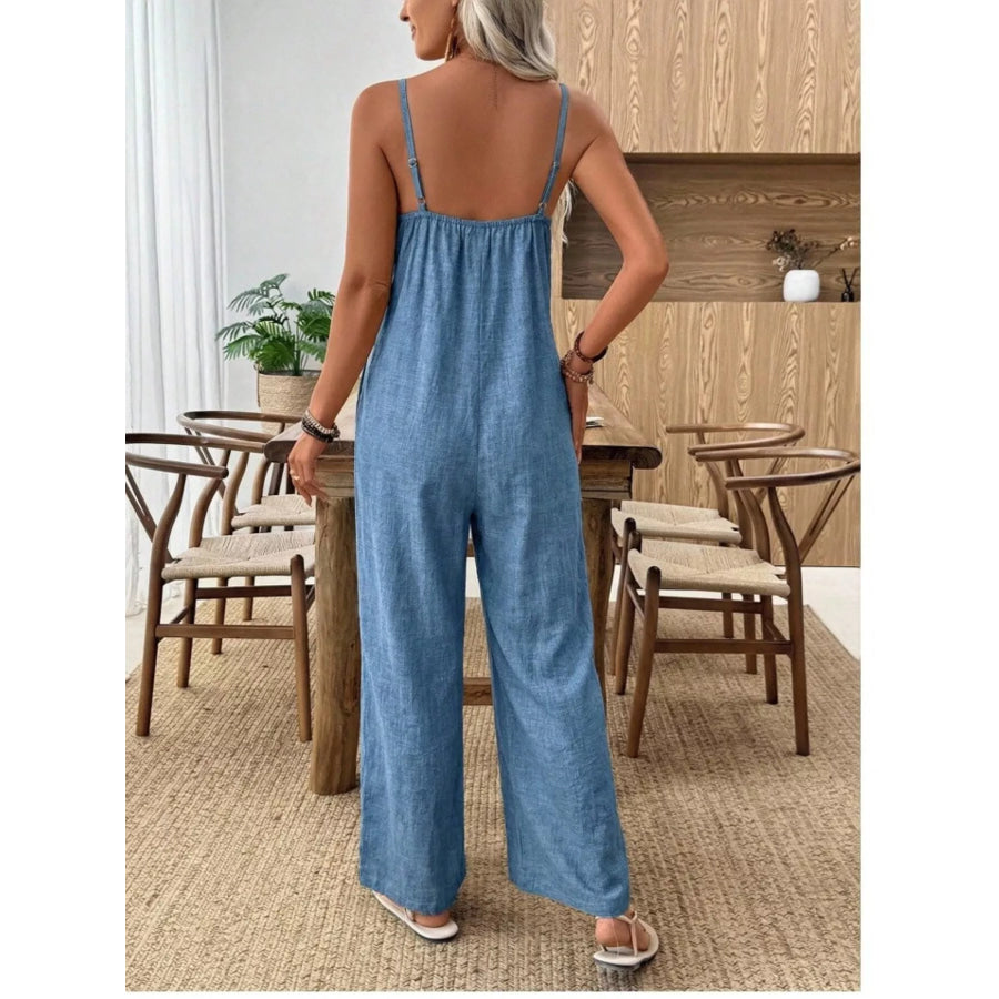 Spaghetti Strap Wide Leg Jumpsuit Apparel and Accessories