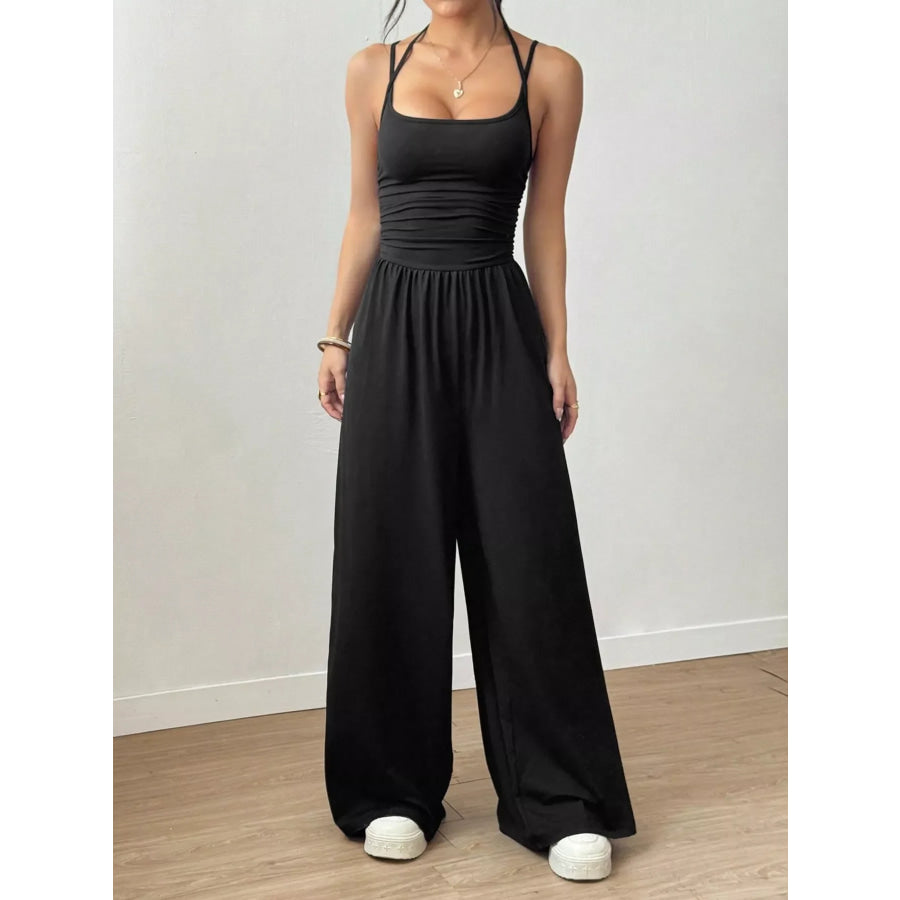 Spaghetti Strap Wide-Leg Jumpsuit Apparel and Accessories