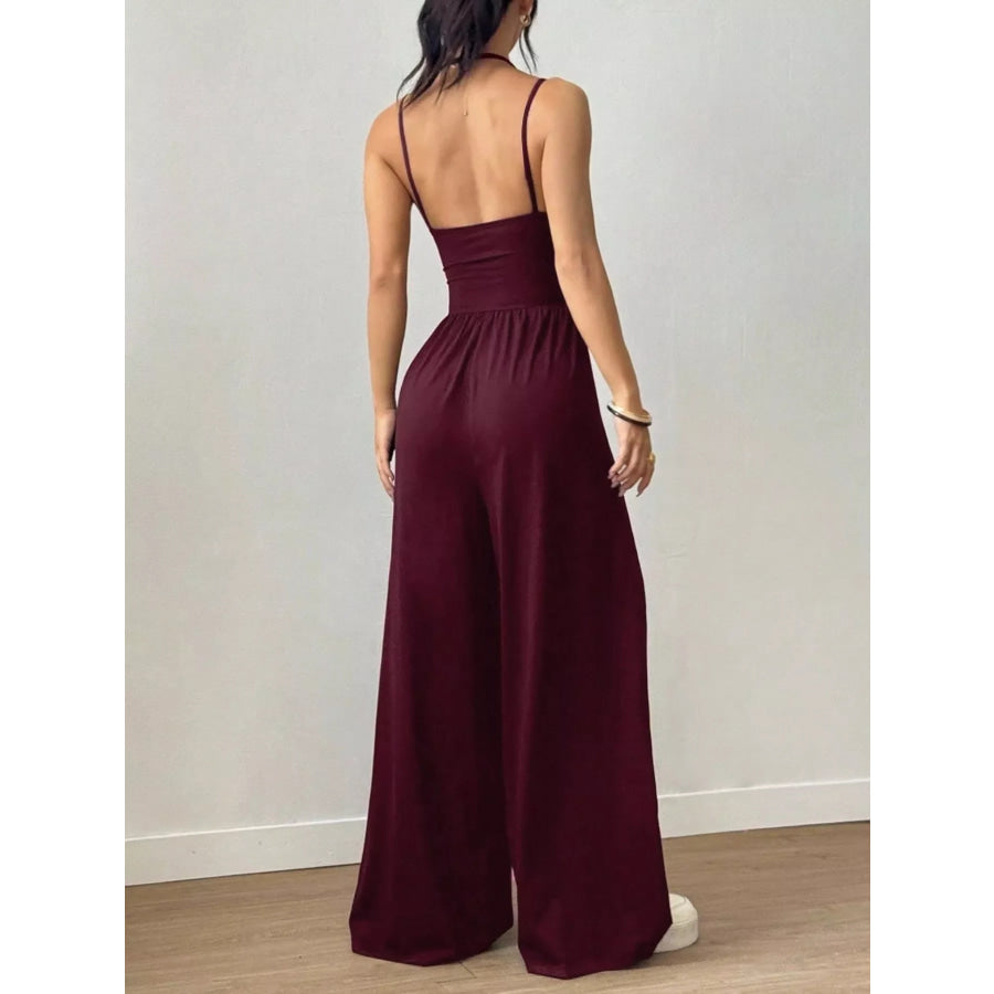 Spaghetti Strap Wide Leg Jumpsuit Apparel and Accessories