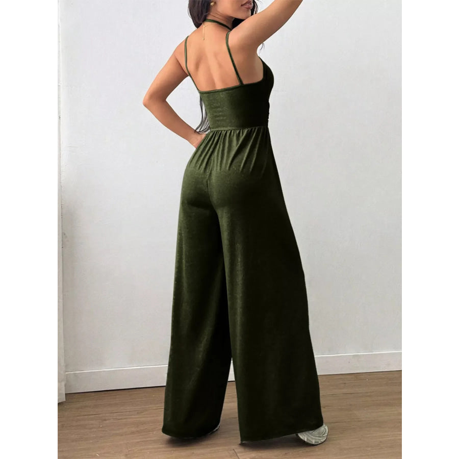 Spaghetti Strap Wide-Leg Jumpsuit Apparel and Accessories