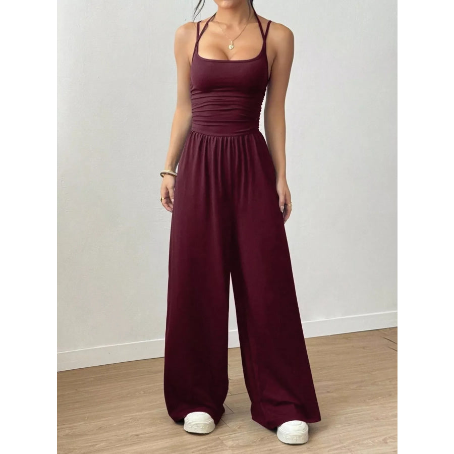 Spaghetti Strap Wide-Leg Jumpsuit Apparel and Accessories