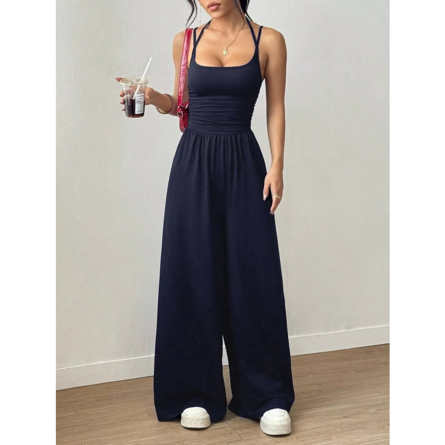 Spaghetti Strap Wide-Leg Jumpsuit Apparel and Accessories