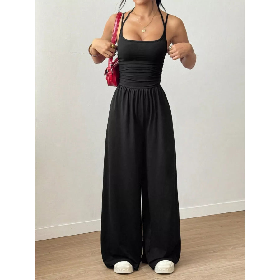 Spaghetti Strap Wide-Leg Jumpsuit Apparel and Accessories