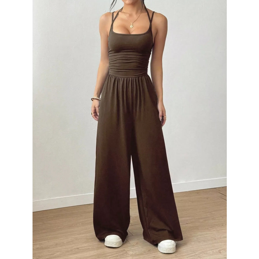 Spaghetti Strap Wide-Leg Jumpsuit Apparel and Accessories