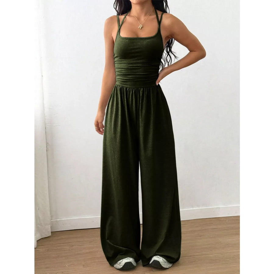 Spaghetti Strap Wide-Leg Jumpsuit Apparel and Accessories