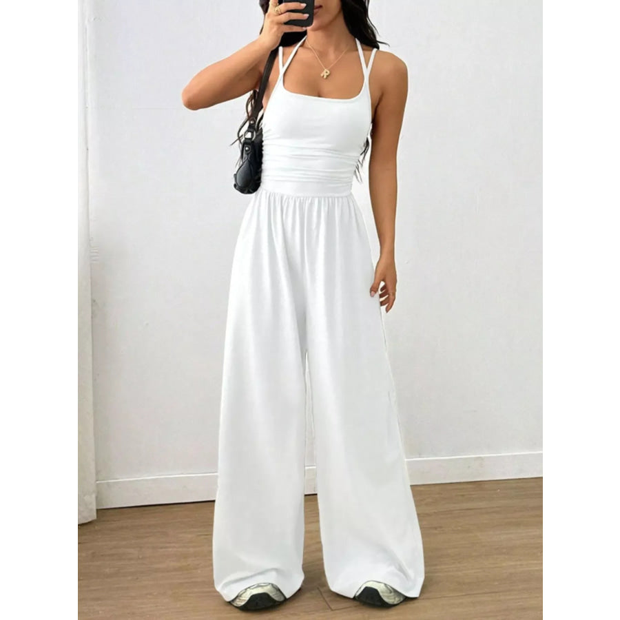 Spaghetti Strap Wide-Leg Jumpsuit Apparel and Accessories