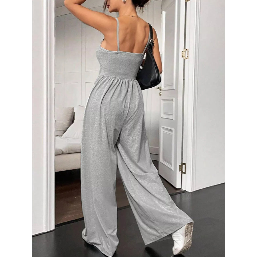 Spaghetti Strap Wide Leg Jumpsuit Apparel and Accessories
