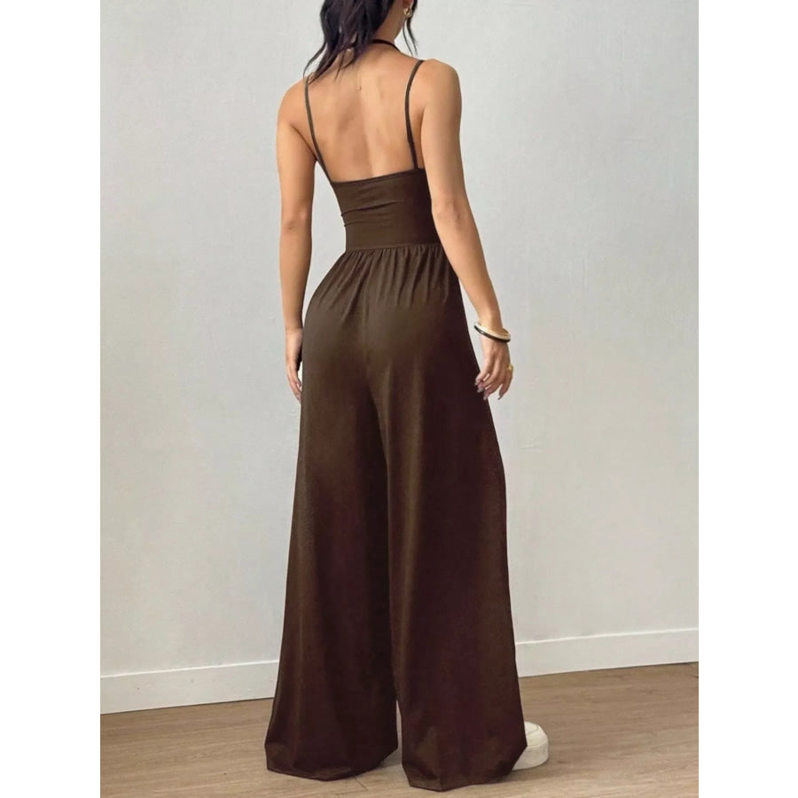 Spaghetti Strap Wide-Leg Jumpsuit Apparel and Accessories