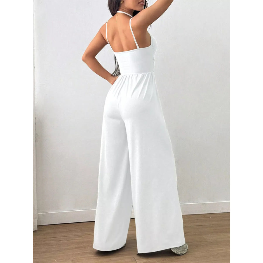 Spaghetti Strap Wide-Leg Jumpsuit Apparel and Accessories