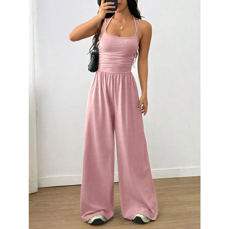 Spaghetti Strap Wide-Leg Jumpsuit Apparel and Accessories