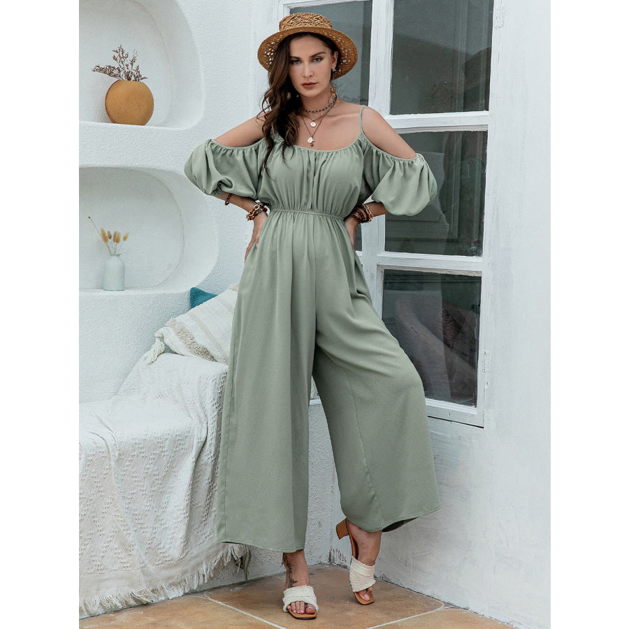 Spaghetti Strap Wide Leg Jumpsuit Apparel and Accessories