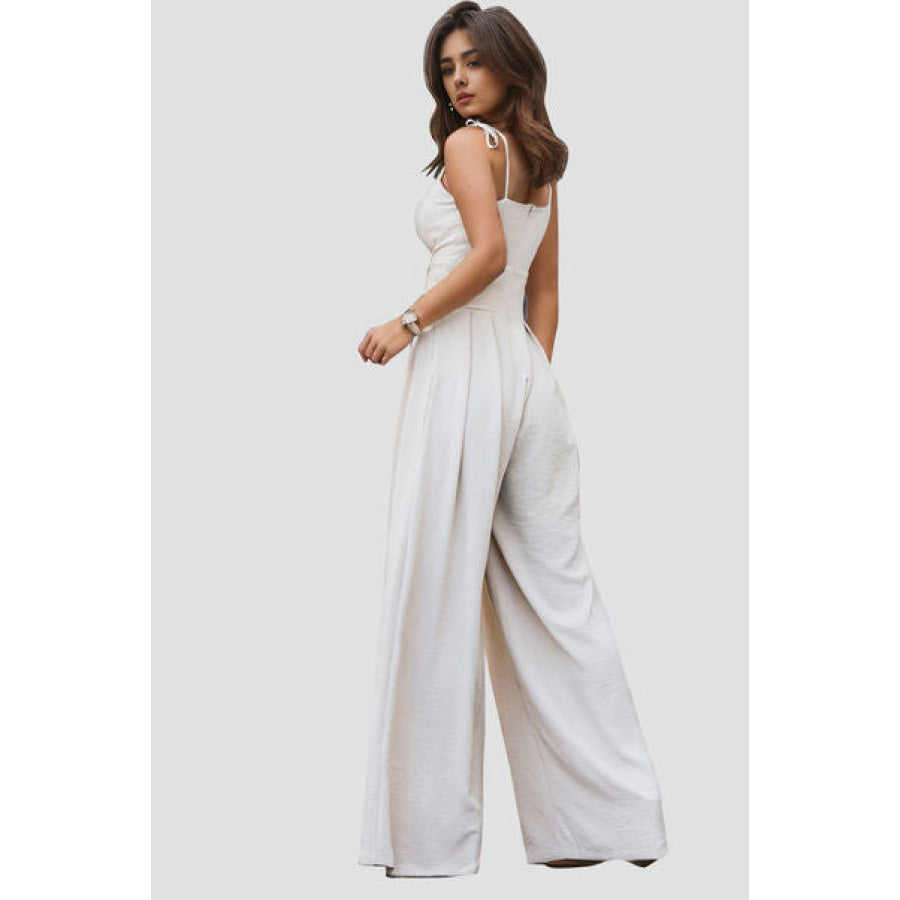 Spaghetti Strap Wide Leg Jumpsuit Apparel and Accessories