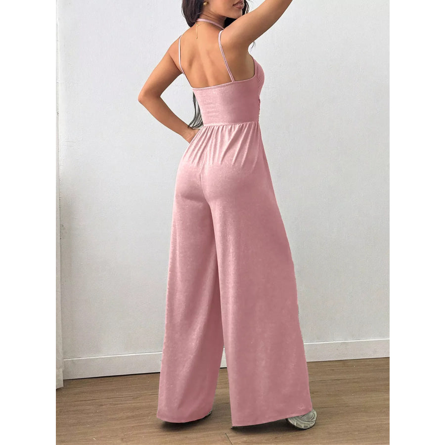 Spaghetti Strap Wide-Leg Jumpsuit Apparel and Accessories