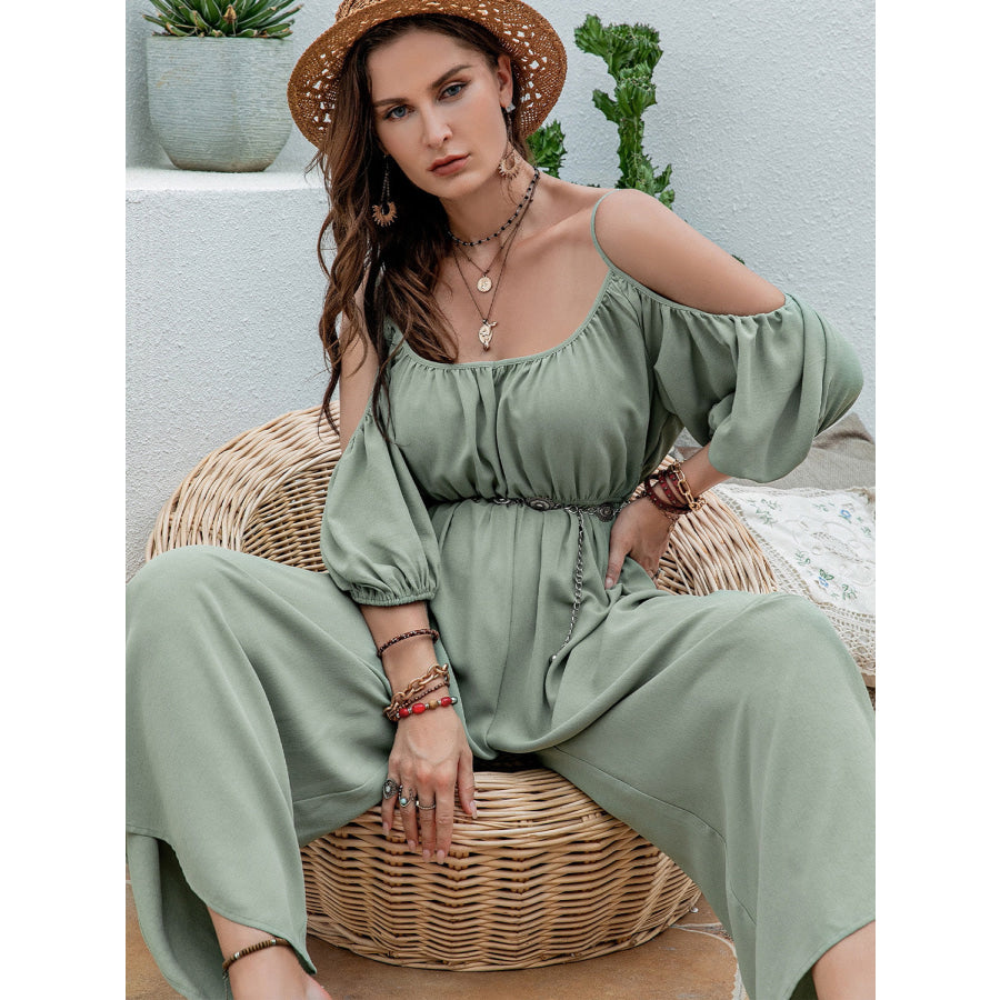 Spaghetti Strap Wide Leg Jumpsuit Apparel and Accessories