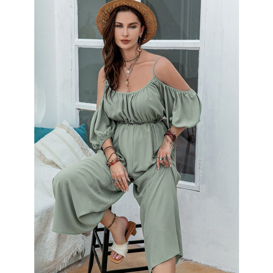 Spaghetti Strap Wide Leg Jumpsuit Apparel and Accessories